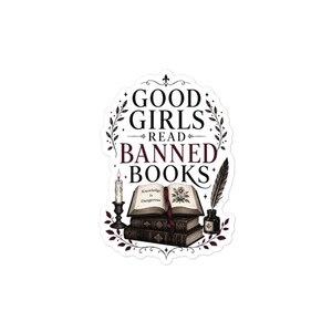 Gute Mädchen lesen verbotene Bücher Aufkleber | Buch Liebhaber Vinyl Aufkleber | Leser Aufkleber | Bibliothek Aufkleber | Bücherwurm Geschenk