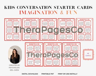 Imagination and Fun Conversation Cards for Kids, Creative Thinking, Storytelling Prompts, Classroom Game, Printable Activity PDF