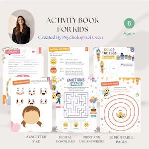 Kids Activity Book | Brain Gym exercise |  self-regulation | emotions, feelings, psychology CBT | Digital Download | Executive functions