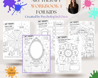 Caderno de Atividades de Arteterapia para Crianças | 30 Folhas de Atividades de Aprendizagem Socioemocional | Atividades de Terapia Cognitivo-Comportamental, Atenção Plena e Desenvolvimento de Habilidades de Enfrentamento | Páginas para Colorir