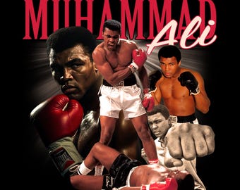 Muhammad Ali Boxeando PNG / Arte digital de alta resolución (300 DPI)