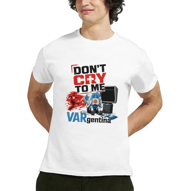 アルゼンチン サッカーTシャツ | 面白いサッカーファンTシャツ | ユニセックス コットンシャツ 画像 2