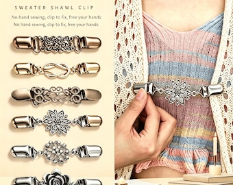 Stop Slipping Sweaters! Vintage  Shawl Clip  Anti-Exposure Sweater Buttons Pants/Skirt Clips   cinch clip
