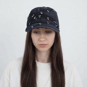 Dark Punk Heavy Work Denim Baseballkappe Gothic Distressed Washed Verstellbarer Sonnenhut Streetwear Vintage Trucker Hut Geschenk für Ihre Freundin