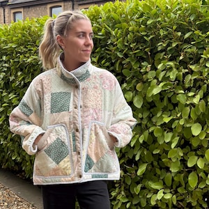 Unique handmade up-cycled patchwork quilt jacket