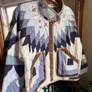 One-of-a-kind handmade up-cycled patchwork quilt jacket