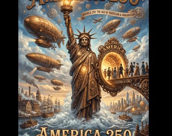 Stampa per il 250° anniversario degli Stati Uniti, decorazione murale patriottica, Statua della Libertà (download digitale)
