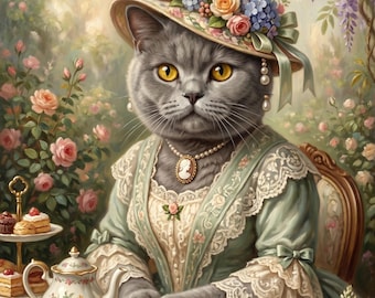 Ritratto personalizzato di animale domestico reale, ritratto di gatto/cane in stile rinascimentale da foto, dipinto di animale domestico reale, regalo personalizzato per animali domestici