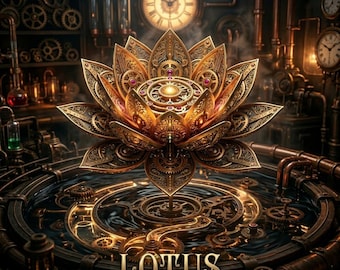 Arte floreale steampunk, stampa botanica retro-futuristica, download digitale, stampa pronta per la stampa su carta da parati, carta da parati steampunk