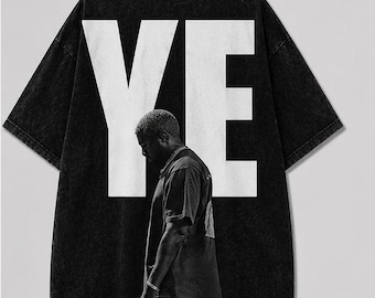 YE Minimal Oversized Tee | Acid Wash Streetwear Shirt | Minimal Graphic Tee