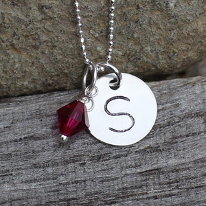 Hand Stamped Personalized Initial Necklace image 2