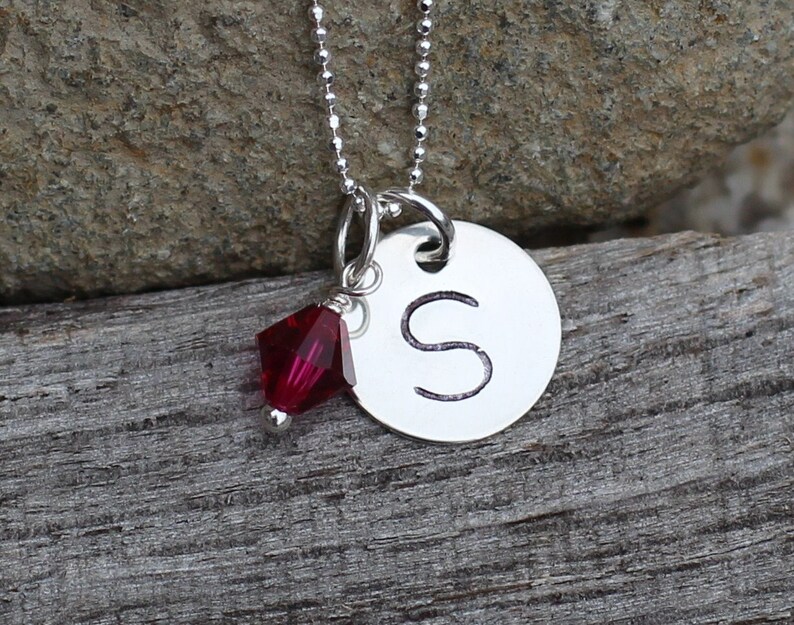 Hand Stamped Personalized Initial Necklace image 2