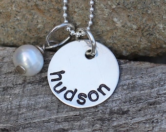 Hand Stamped Sterling Silver Personalized Name Necklace