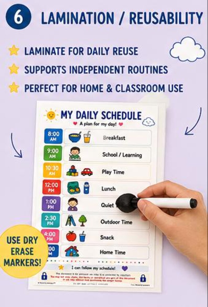 Daily Schedule Visual for Kids | Autism & ADHD Routine Printable - Etsy