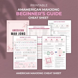 Mahjong Cheat Sheet, American Mahjong Reference Guide Printable, Tile Guide & Quick Reference, Mahjong 101, Beginner Friendly, PDF Download