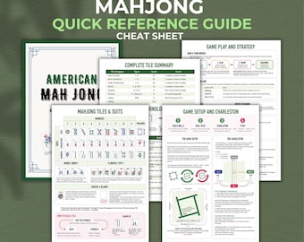 Amerikanischer Mahjong-Leitfaden, Anfängerfreundliche Kurzanleitung, Druckbare Tabellenübersicht, Unterrichtsmaterial, Mahjong-PDF-Download