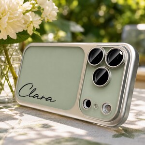 Coque iPhone givrée translucide prénom personnalisé, étui mat couleur script, cadeau été, iPhone 17 16 15 14 13 12 11