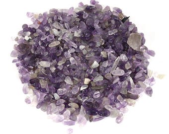 Amethyst Chips - Gemstone Undrilled Tumbled Gem Raw Shiny Stones (1/2 pound or 1 pound) - Free Domestic Shipping