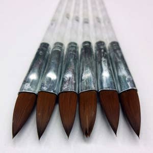 12 Artist Brushes, Select Sizes from 12, 10, 8, 6, 4 Acrylic Handles, Slanted End May choose two sets 6 brushes each from sizes 10