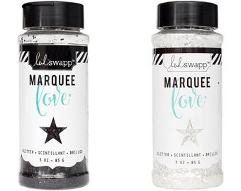 Heidi Swapp Marquee Love Chunky Glitter - 3 ounce bottle / Choice of colors : Black, White, Gold, Pink, Teal (Silver Sold Out) Craft Chunk