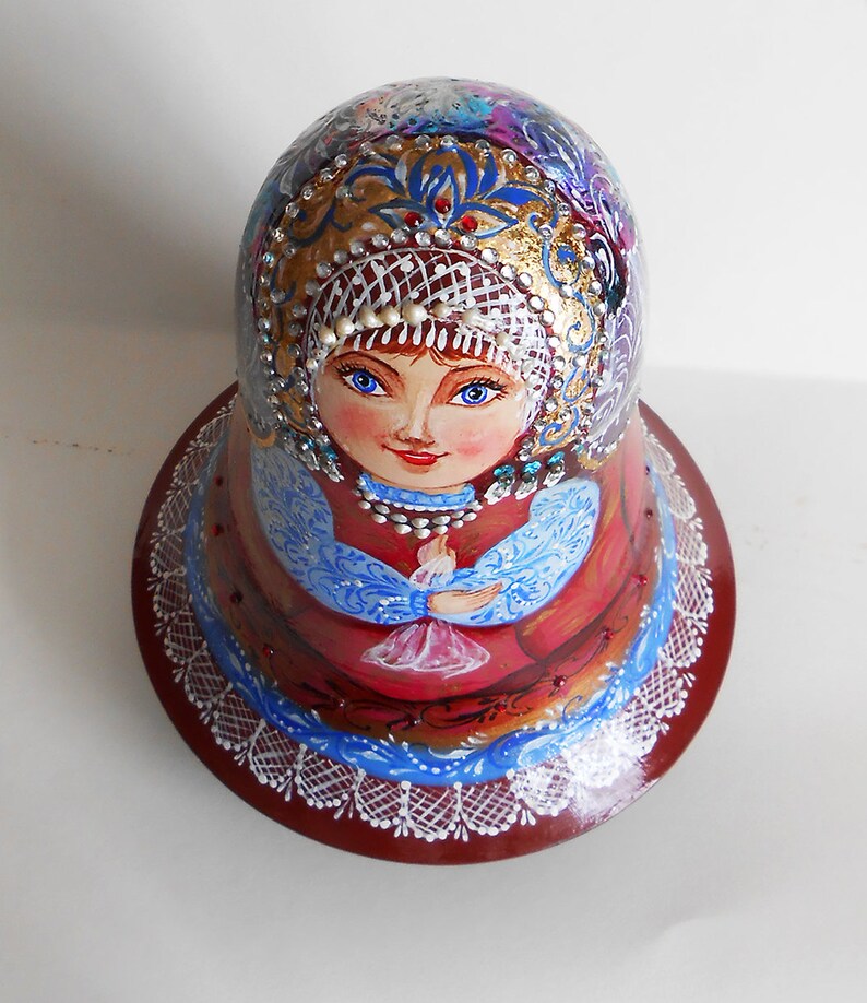 Russian wooden doll musical toy roly poly for baby nevaliashka Etsy