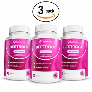 2er-Pack Rosabella Bio-Rote Beete-Kapseln - 1300 mg Rote Beete-Ergänzung für einen gesunden Kreislauf und Vitalität, ohne GMO, 120 Kapseln