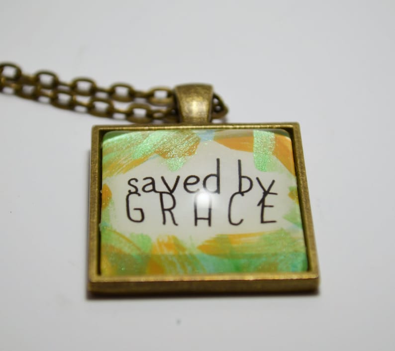CLOSING SHOP SALE Saved By Grace Pendant Necklace C L Murphy Creative CLMurphyCreative