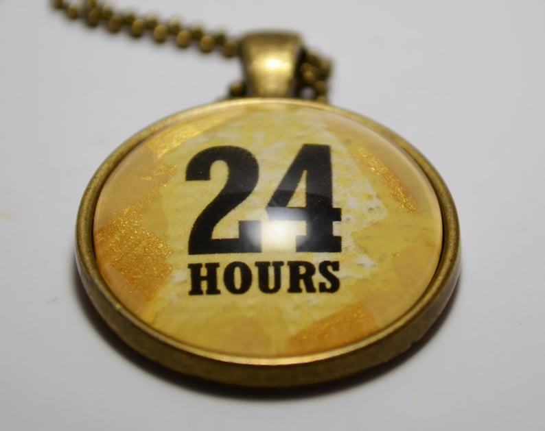 24 Hours Sobriety Recovery Pendant Necklace AA NA Jewelry CL Murphy Creative CLMurphyCreative
