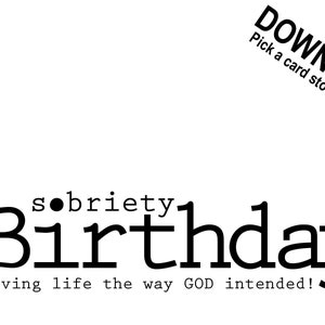 Cartão de aniversário de sobriedade, feliz aniversário de sobriedade, cartão de aniversário de sobriedade, recuperação, sobriedade, baixar e imprimir, C L Murphy Creative