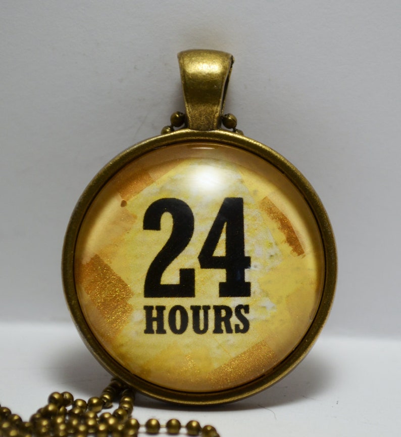 24 Hours Sobriety Recovery Pendant Necklace AA NA Jewelry CL Murphy Creative CLMurphyCreative