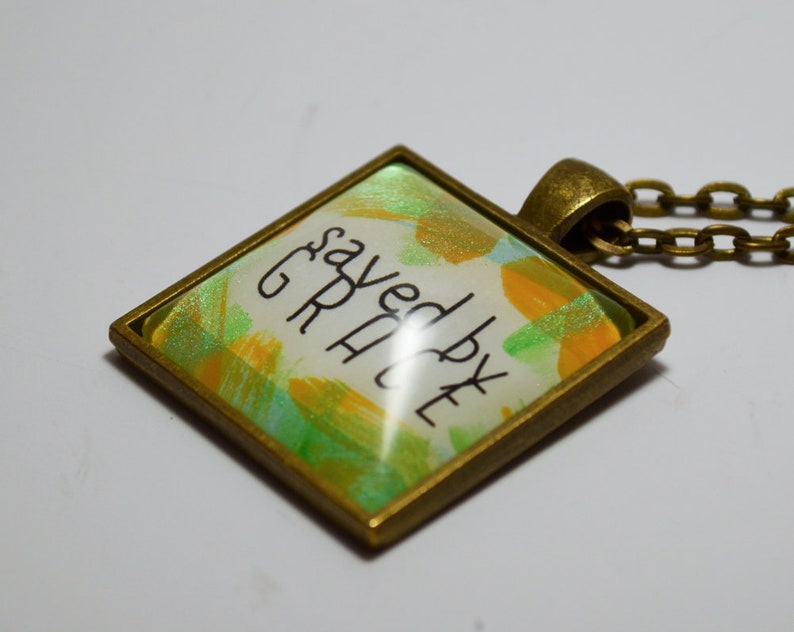 CLOSING SHOP SALE Saved By Grace Pendant Necklace C L Murphy Creative CLMurphyCreative