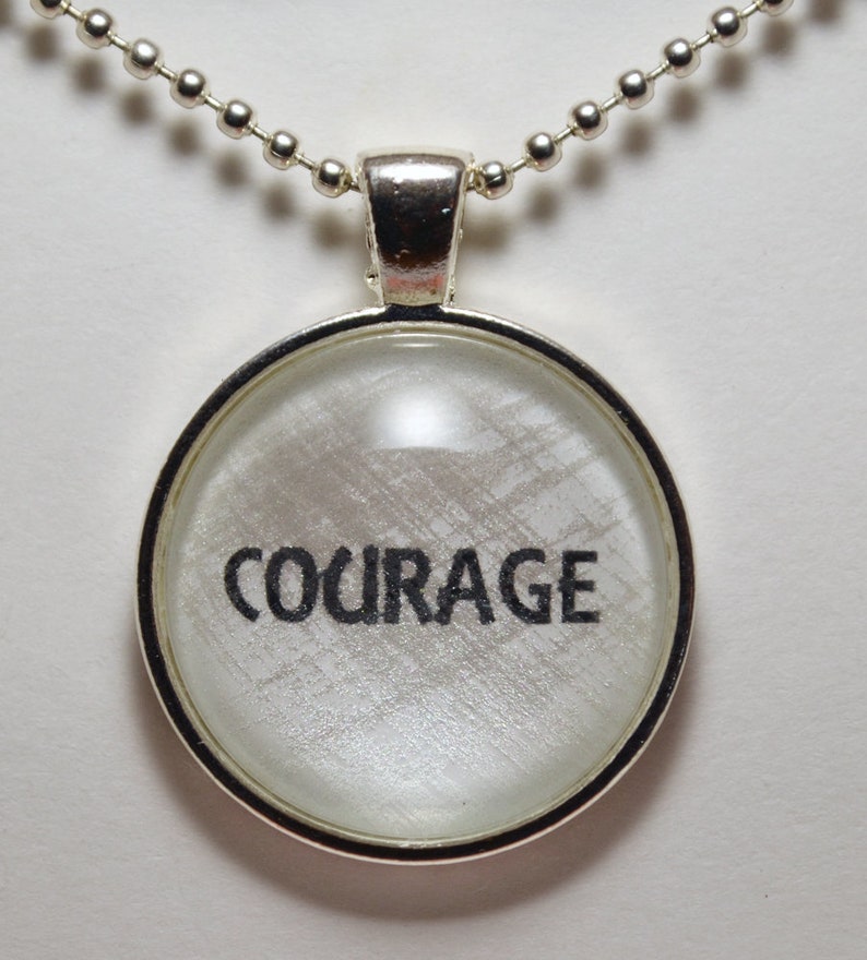 Courage Pendant Necklace Be Courageous Necklace Christian Etsy