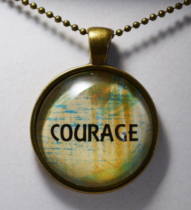 Courage Pendant Necklace Be Courageous Necklace Christian Etsy