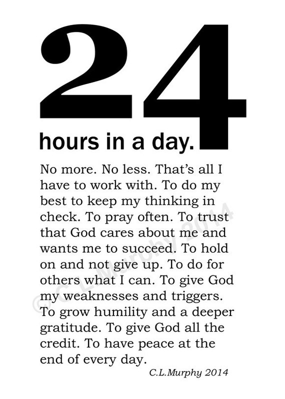 DOWNLOAD Sobriety Recovery 24 Hours A Day Encouragement | Etsy