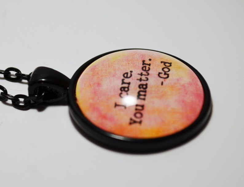 CLOSING SHOP SALE I Care You Matter God Pendant Necklace C L Murphy Creative CLMurphyCreative