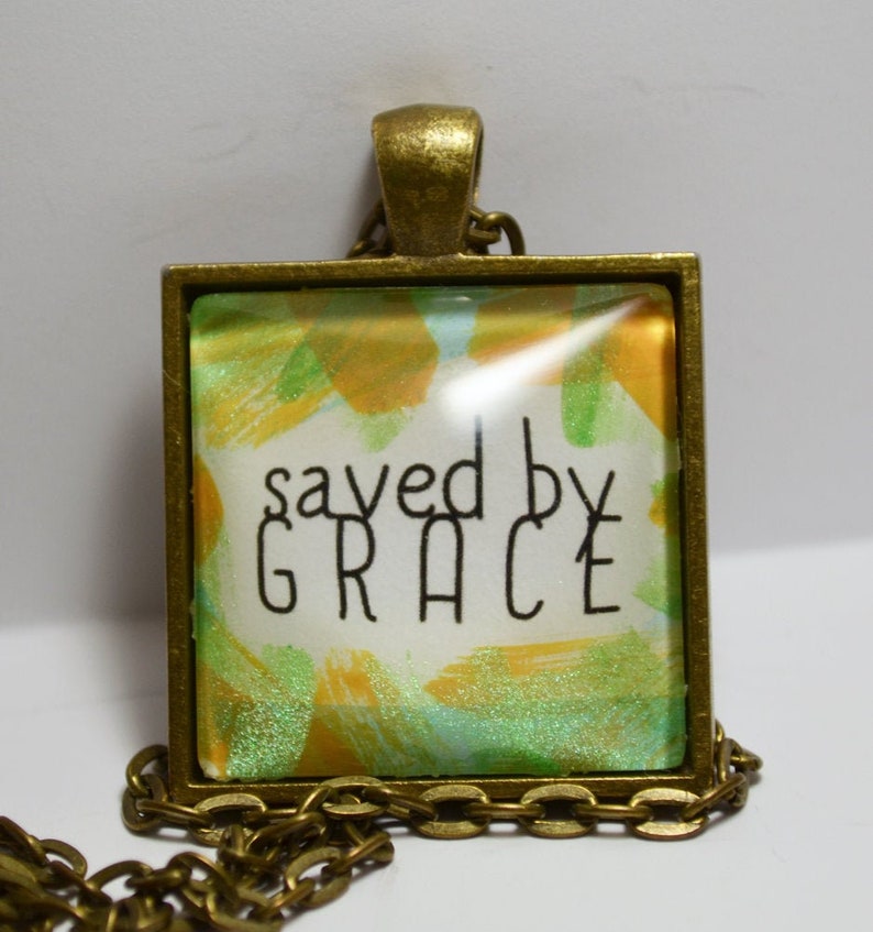 CLOSING SHOP SALE Saved By Grace Pendant Necklace C L Murphy Creative CLMurphyCreative