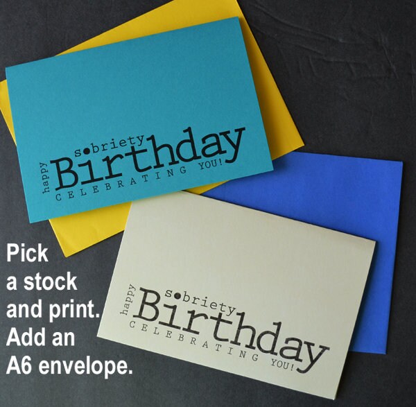 Sobriety Birthday Card Sobriety Anniversary Card Sobriety - Etsy