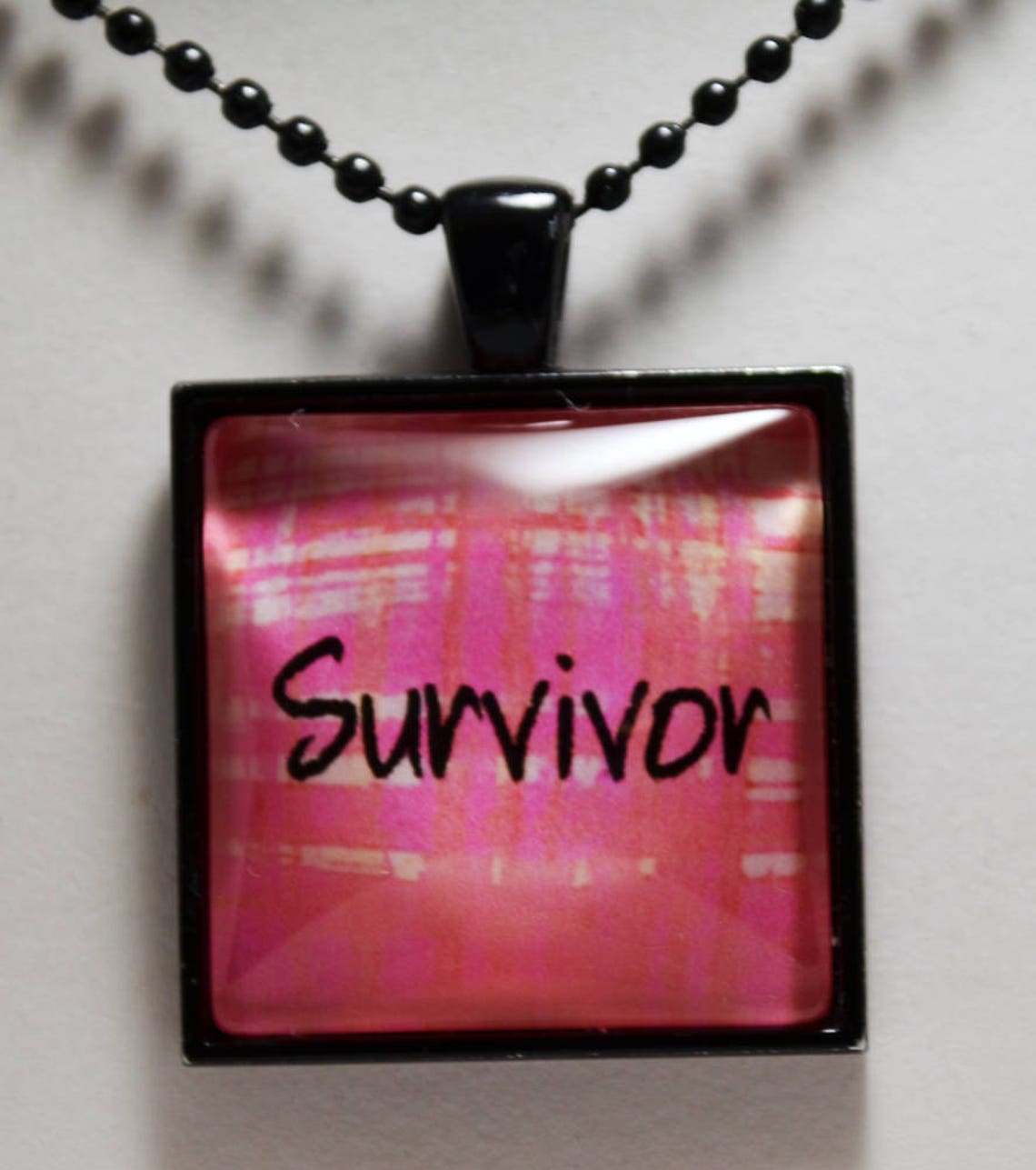 Survivor Custom Art Necklace Pendant Jewelry Cancer Survivor Etsy