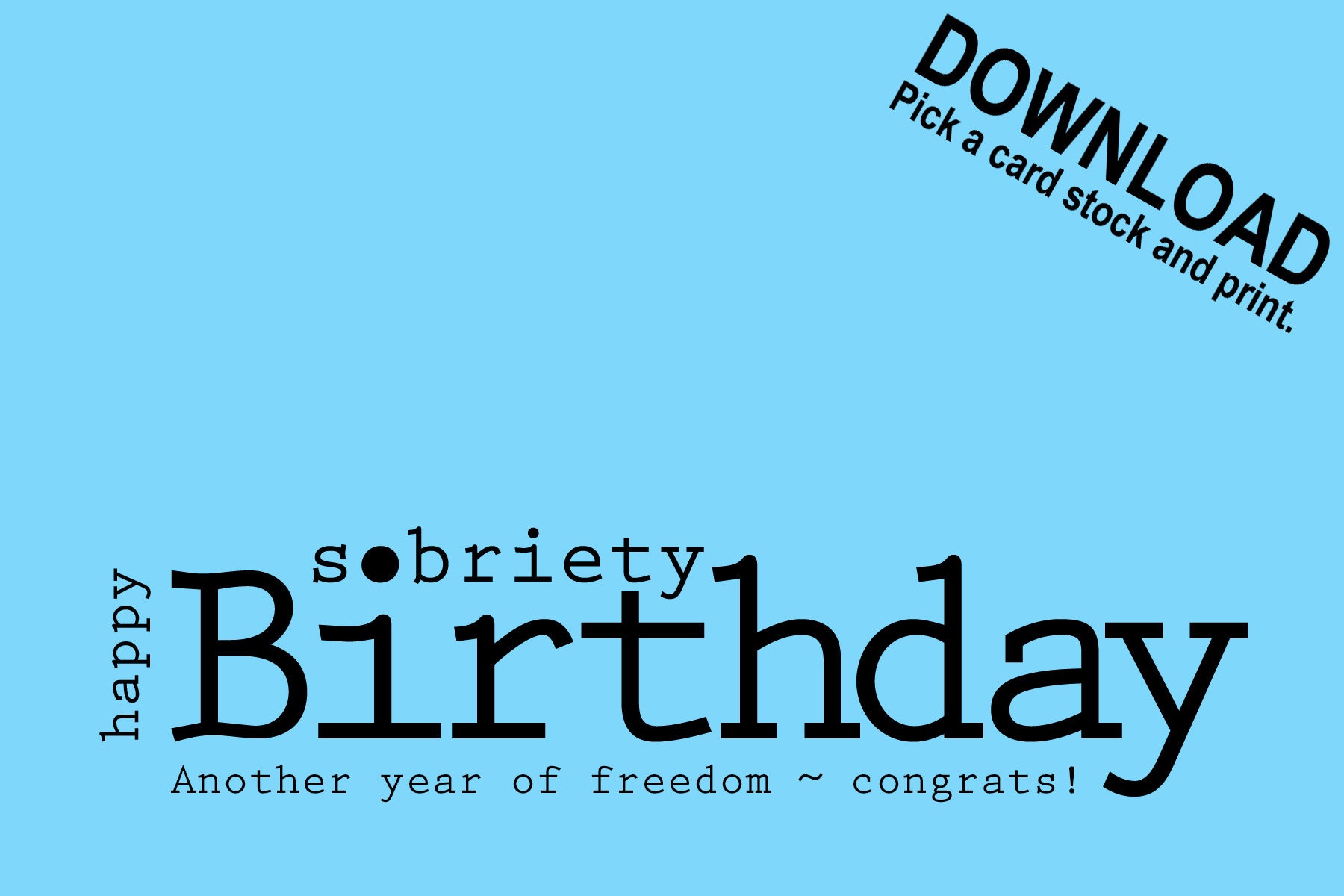 Sobriety Birthday Card, Happy Sobriety Anniversary, Sobriety, Recovery ...
