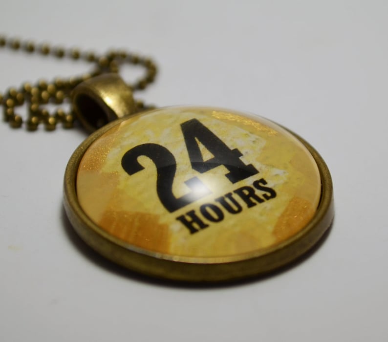 24 Hours Sobriety Recovery Pendant Necklace AA NA Jewelry CL Murphy Creative CLMurphyCreative