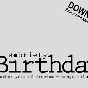 Sobriety Birthday Card, Happy Sobriety Anniversary, Sobriety, Recovery ...
