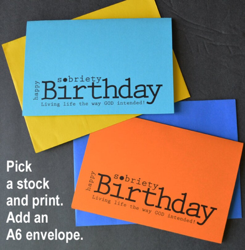 Sobriety Birthday Card, Happy Sobriety Birthday, Sobriety Anniversary ...