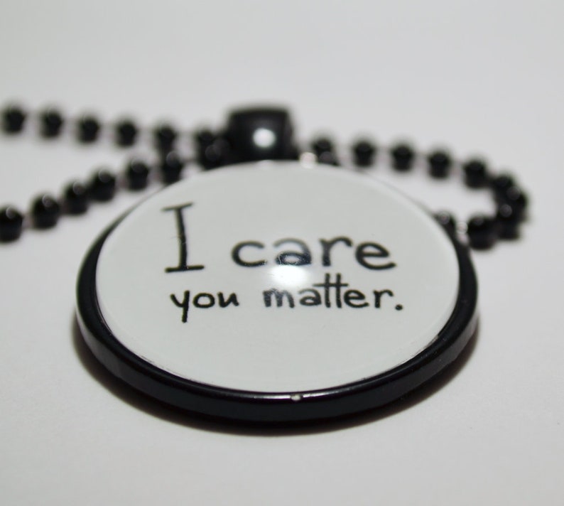 I Care You Matter Pendant Necklace C L Murphy Creative Clmurphycreative