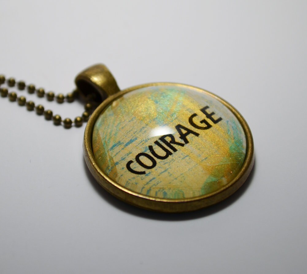 Courage Pendant Necklace Be Courageous Necklace Christian Etsy
