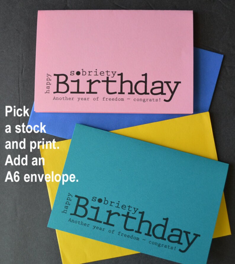 Sobriety Birthday Card, Happy Sobriety Anniversary, Sobriety, Recovery ...
