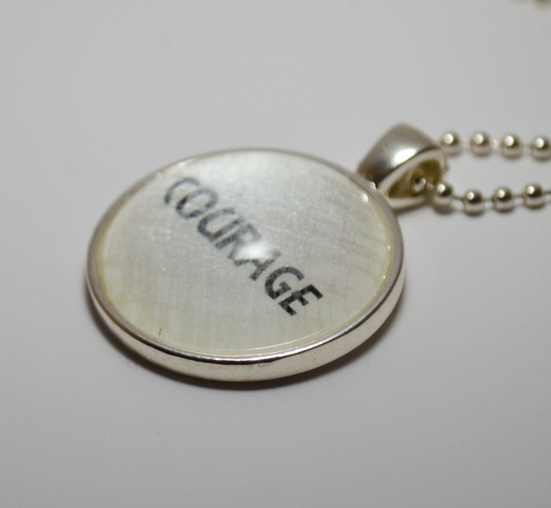 Courage Pendant Necklace Be Courageous Necklace Christian Etsy