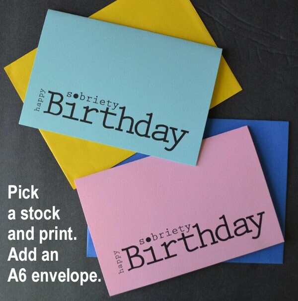 Sobriety Birthday Card Sobriety Anniversary Card Sobriety - Etsy