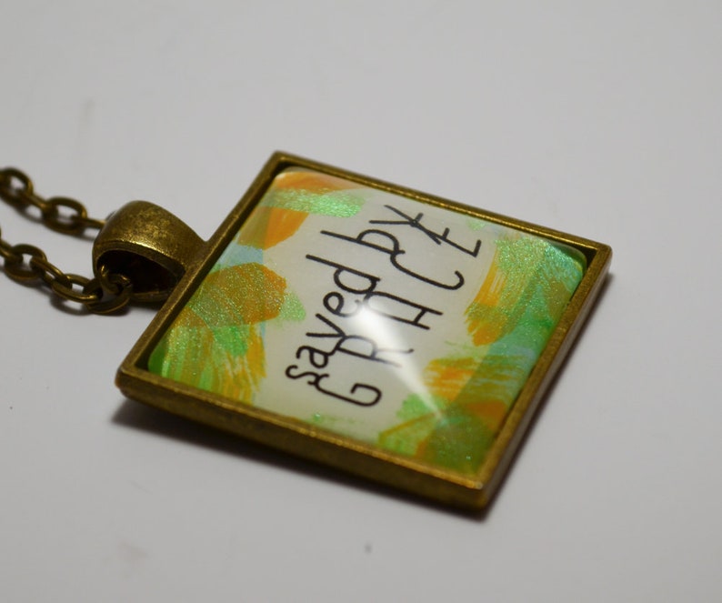 CLOSING SHOP SALE Saved By Grace Pendant Necklace C L Murphy Creative CLMurphyCreative