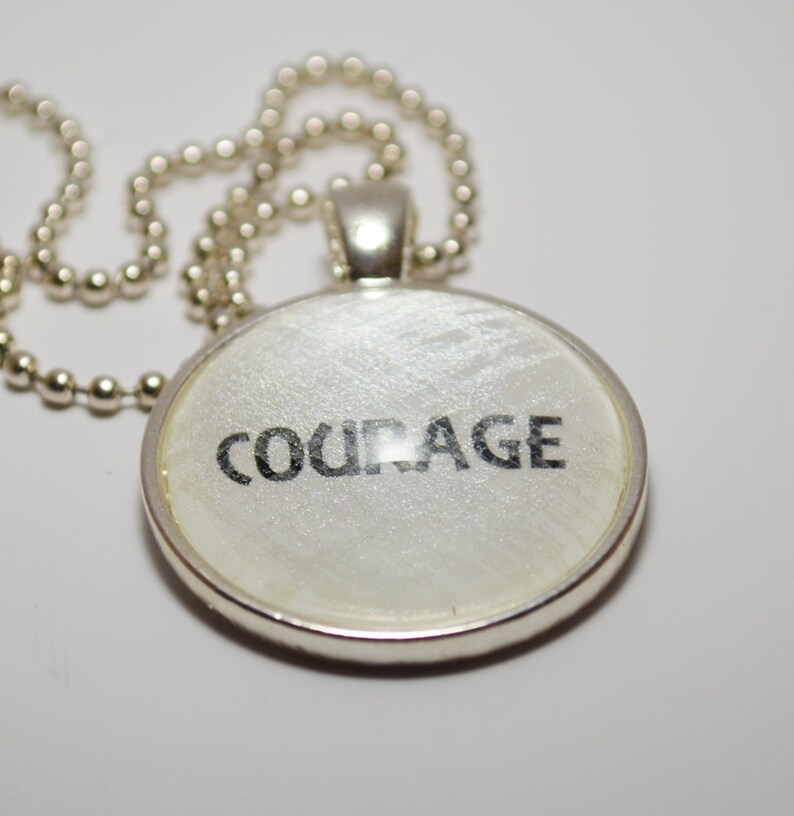 Courage Pendant Necklace Be Courageous Necklace Christian Etsy