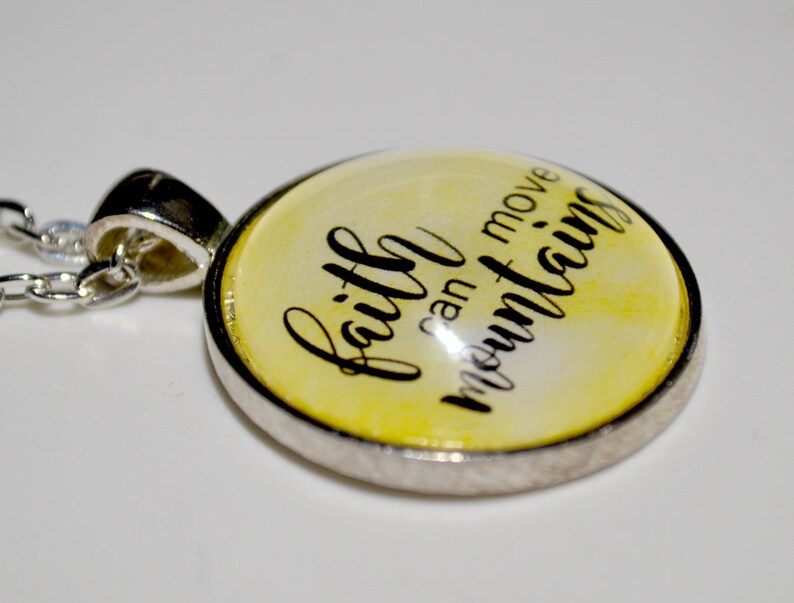 Faith Can Move Mountains Pendant Necklace C L Murphy Creative Etsy